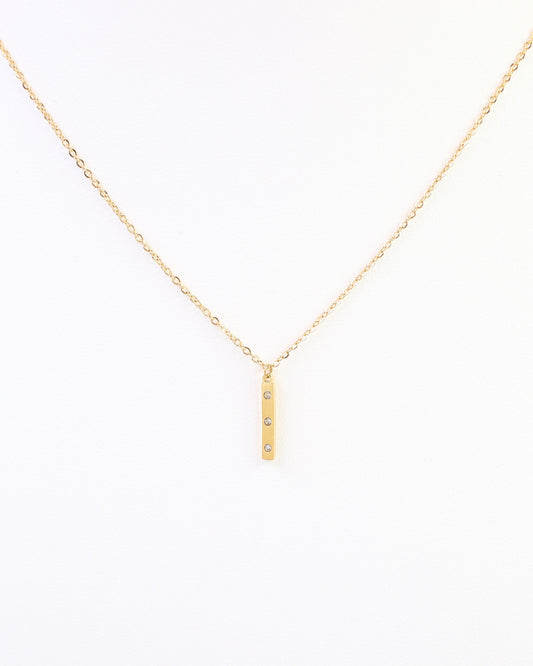 Lily Linear Bar Drop Necklace WP Gold