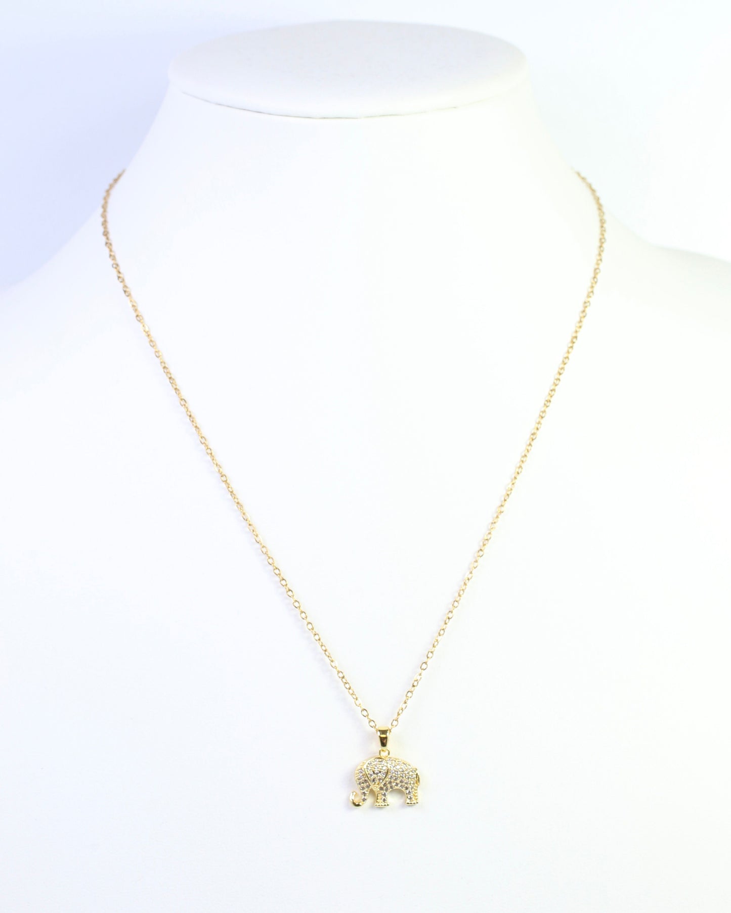 Heidi CZ Elephant Necklace WR Gold