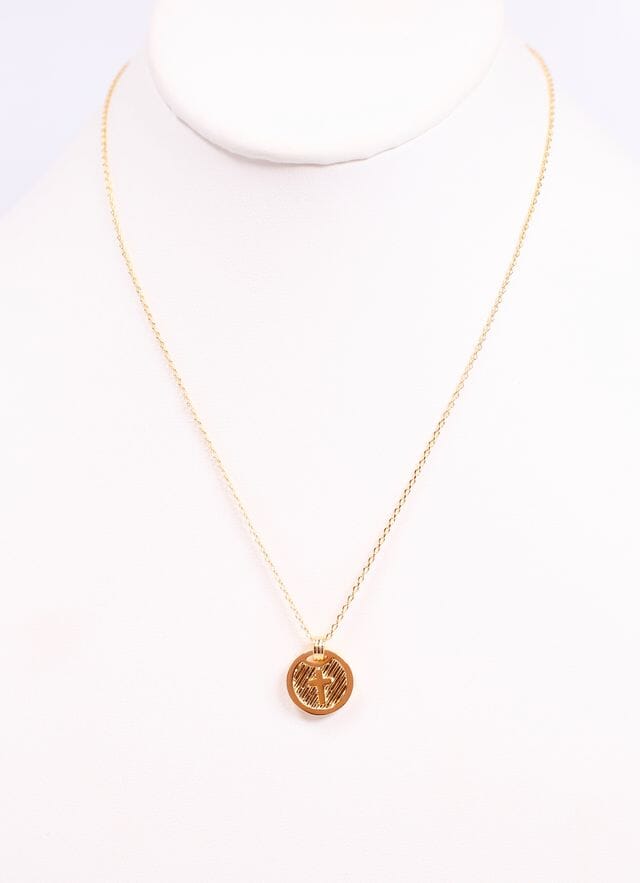 Jussila Cross Charm Necklace GOLD - Caroline Hill