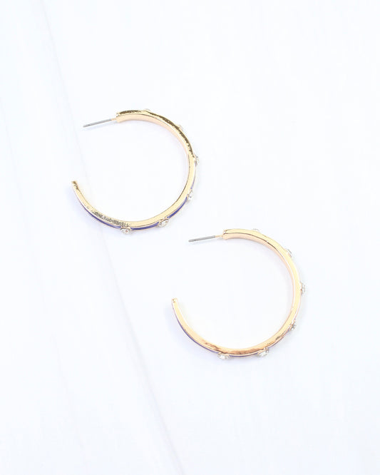 Bramwell Enamel Hoop Earring Navy