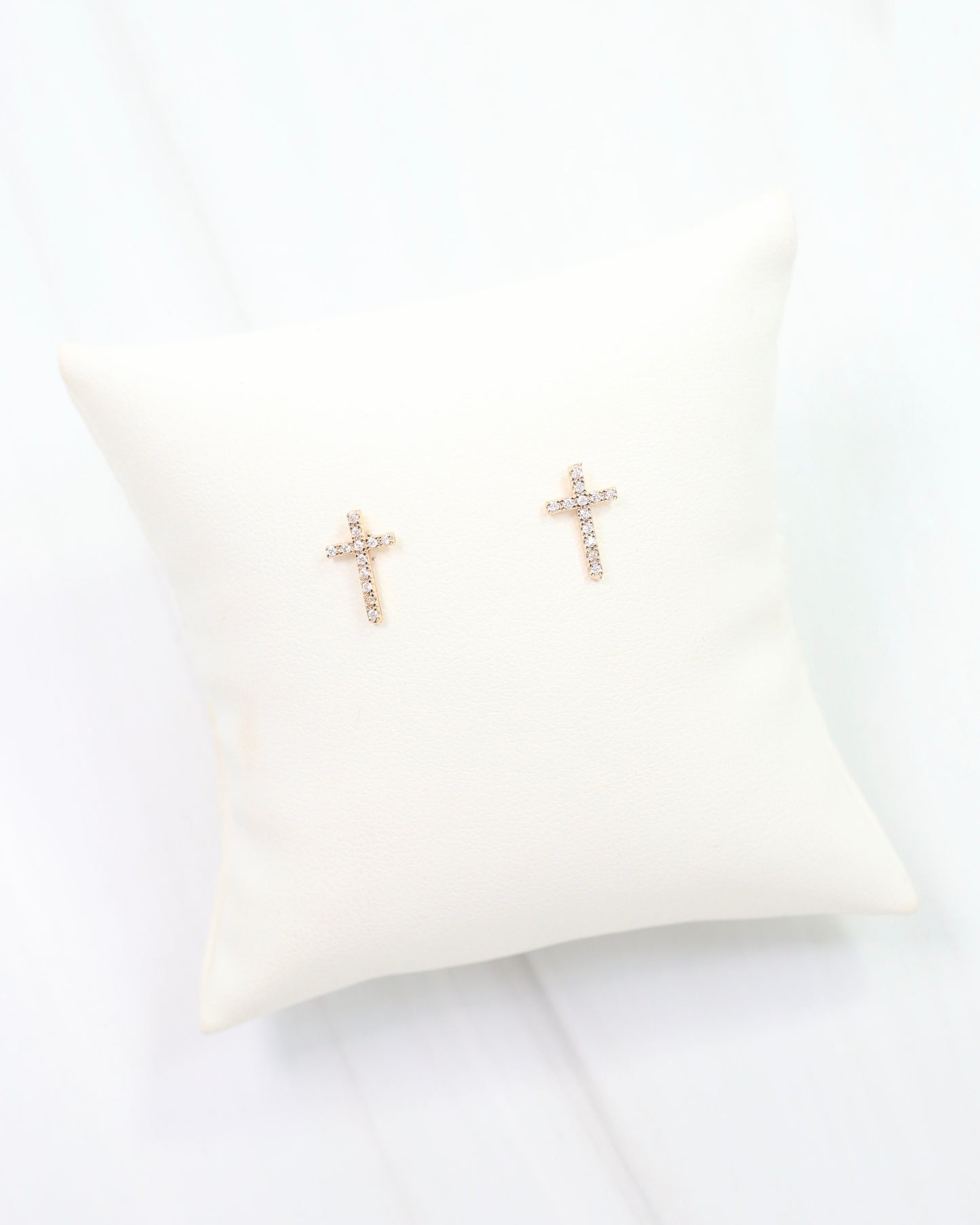 Colorado Cross and Crystal Stud Earring Gold