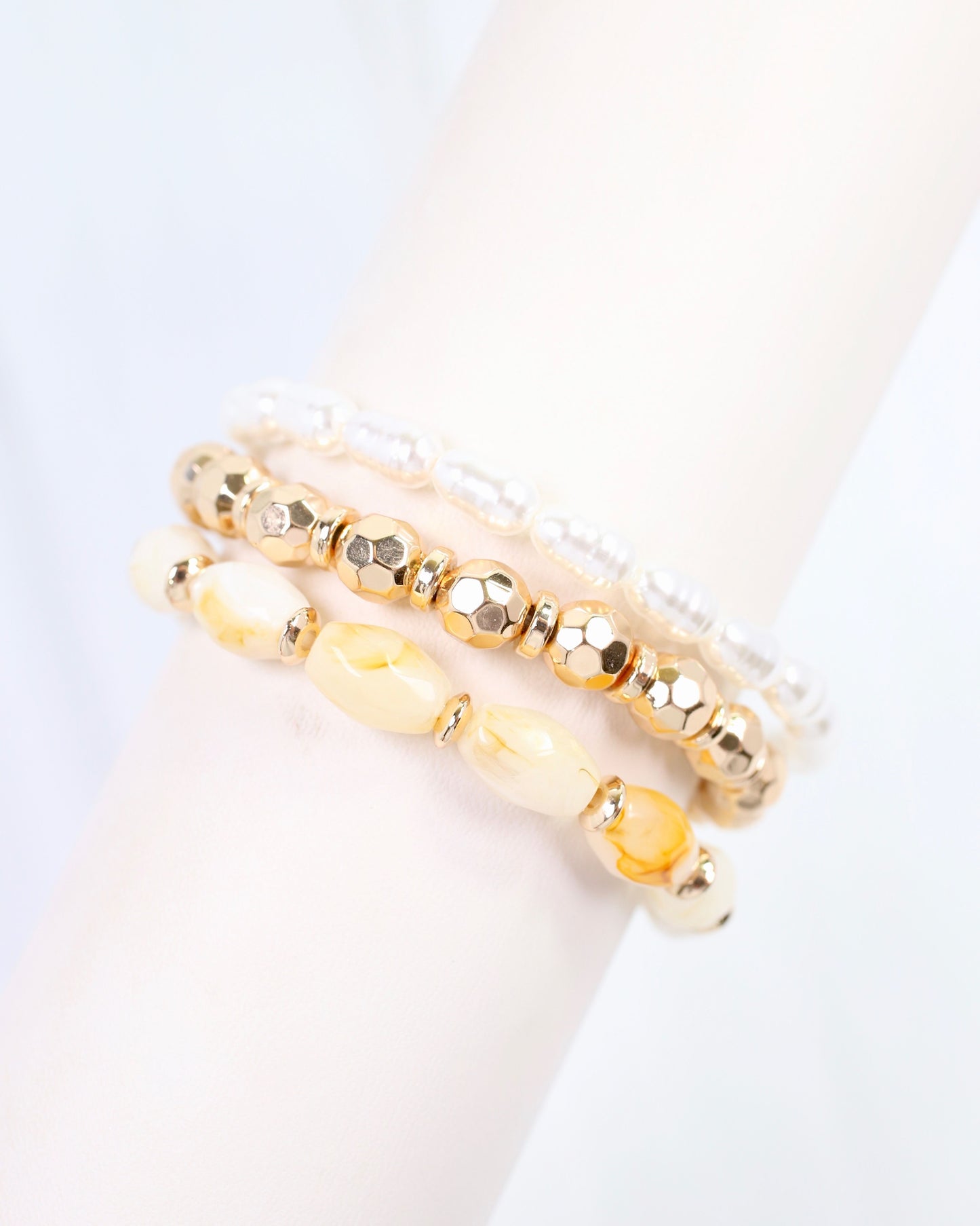 Athens Stretch Bracelet Set Ivory