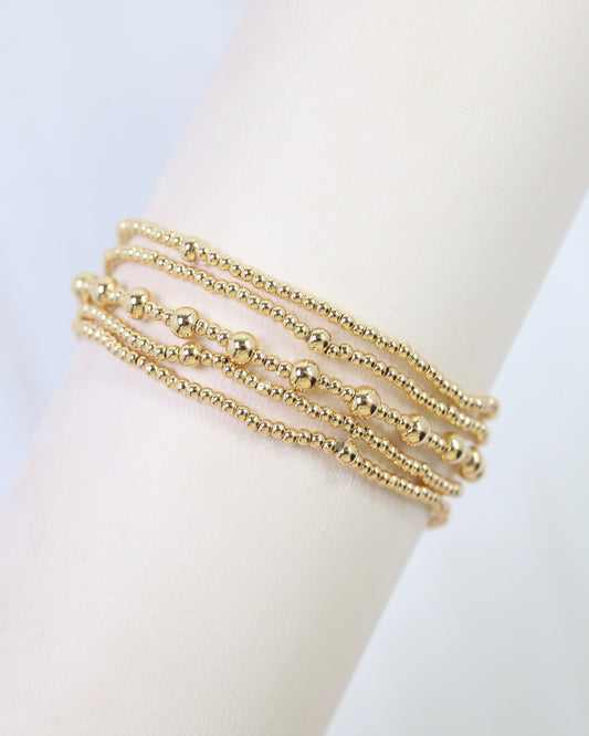 Anadarko Beaded Bracelet Set Gold