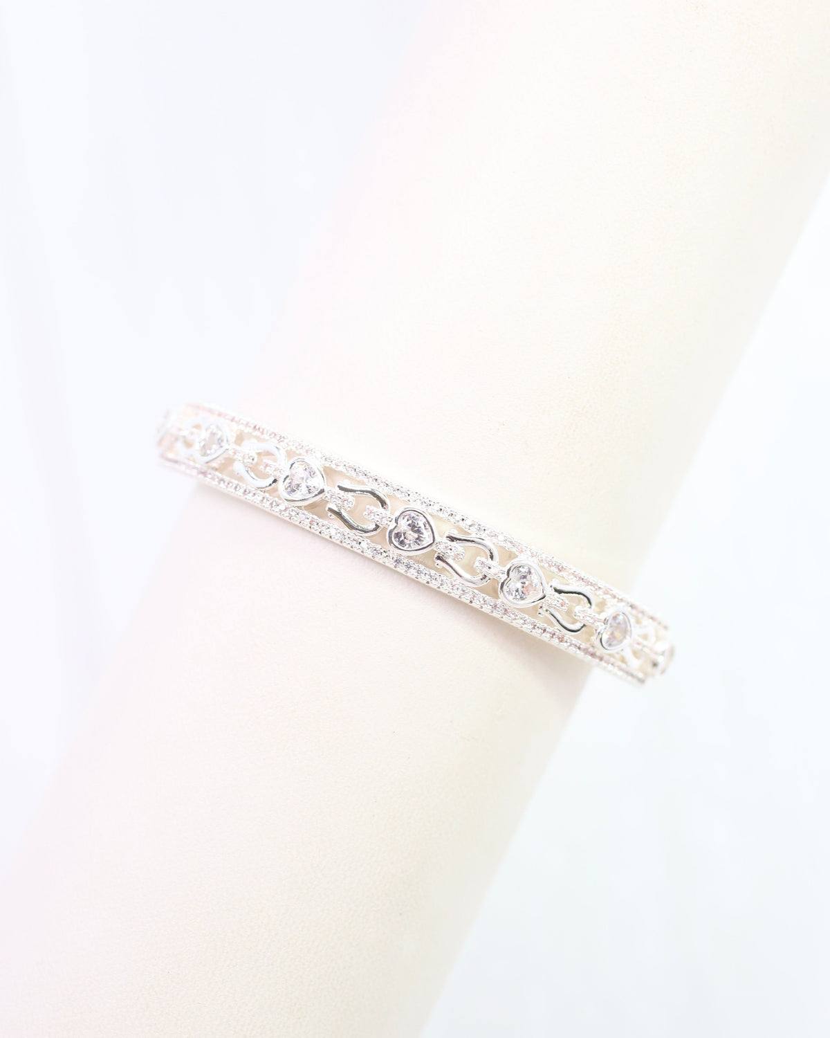 Rayna Horsebit CZ Bangle Bracelet WR Silver
