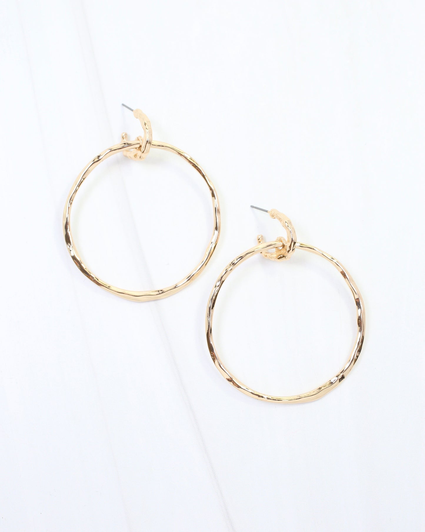 Lydia Hammered Hoop Earring Gold