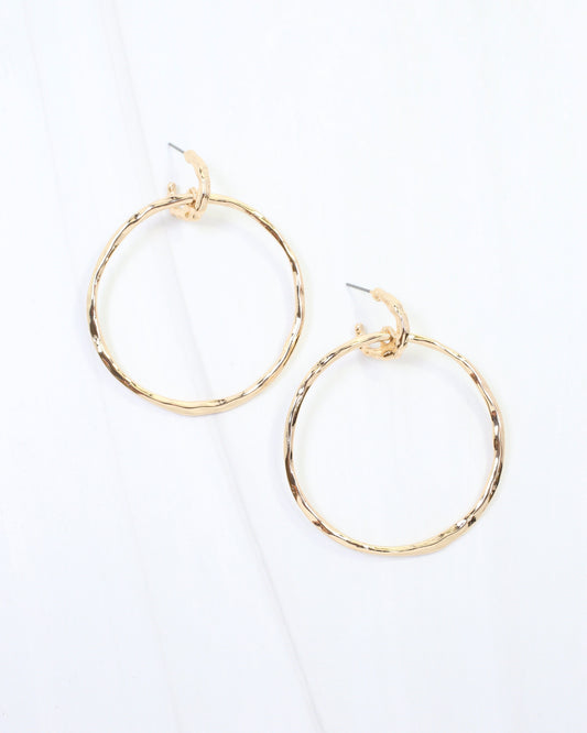 Lydia Hammered Hoop Earring Gold