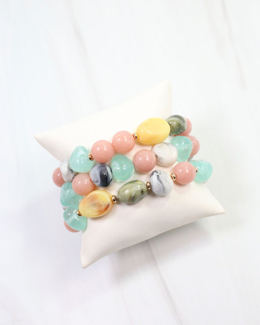 Rockville Beaded Bracelet Set Light Multi