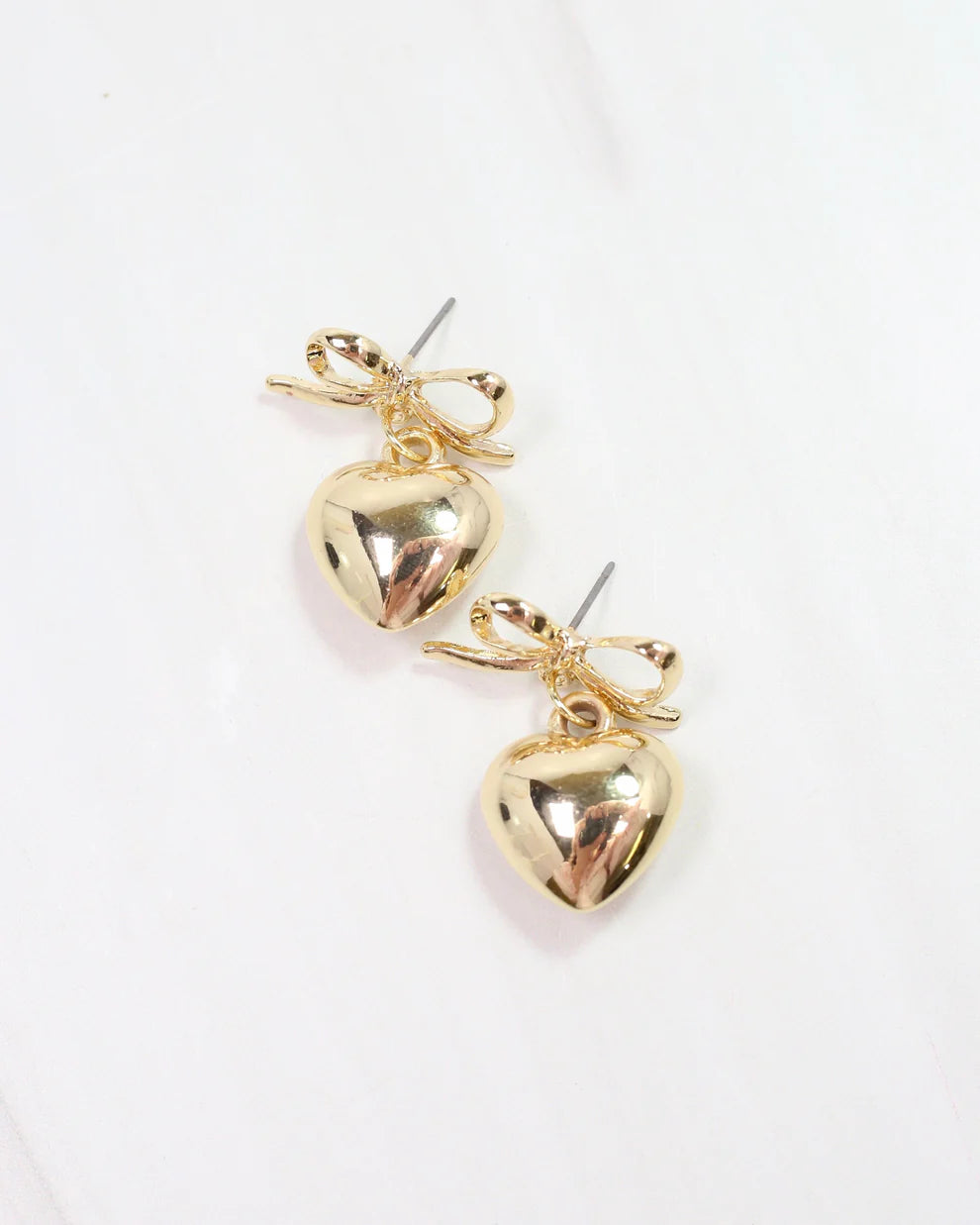 Catie Bow Heart Earring GOLD