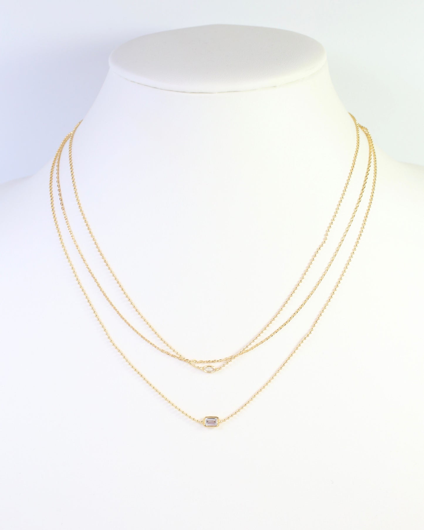 Hastings CZ Layered Necklace Gold