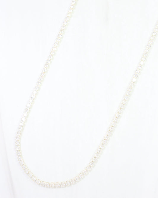 Luna Medium CZ Tennis Necklace WR Silver