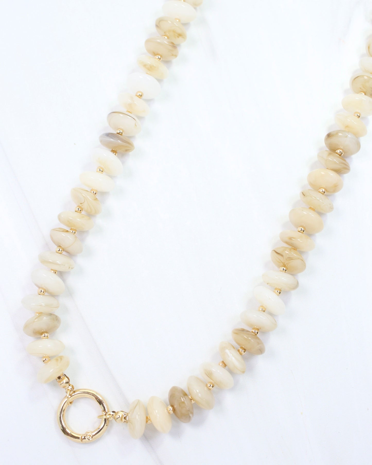 Branna Stone Necklace with Charm Toggle Natural