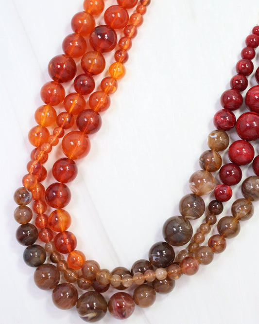Alexander Beaded Necklace Wine Multi