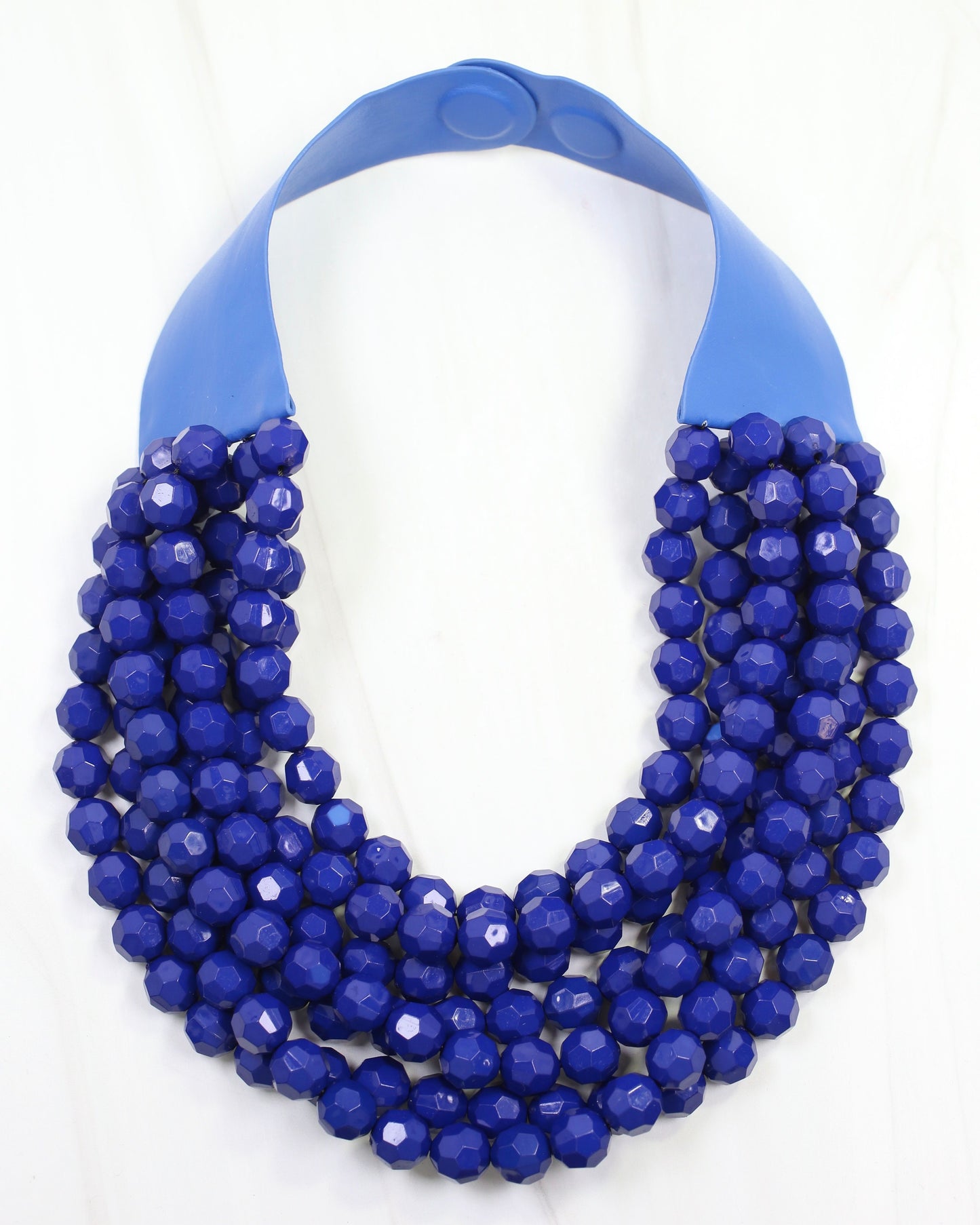 Cadence Layered Beaded Necklace Royal Blue