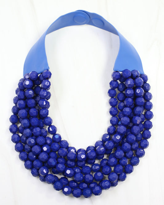 Cadence Layered Beaded Necklace Royal Blue