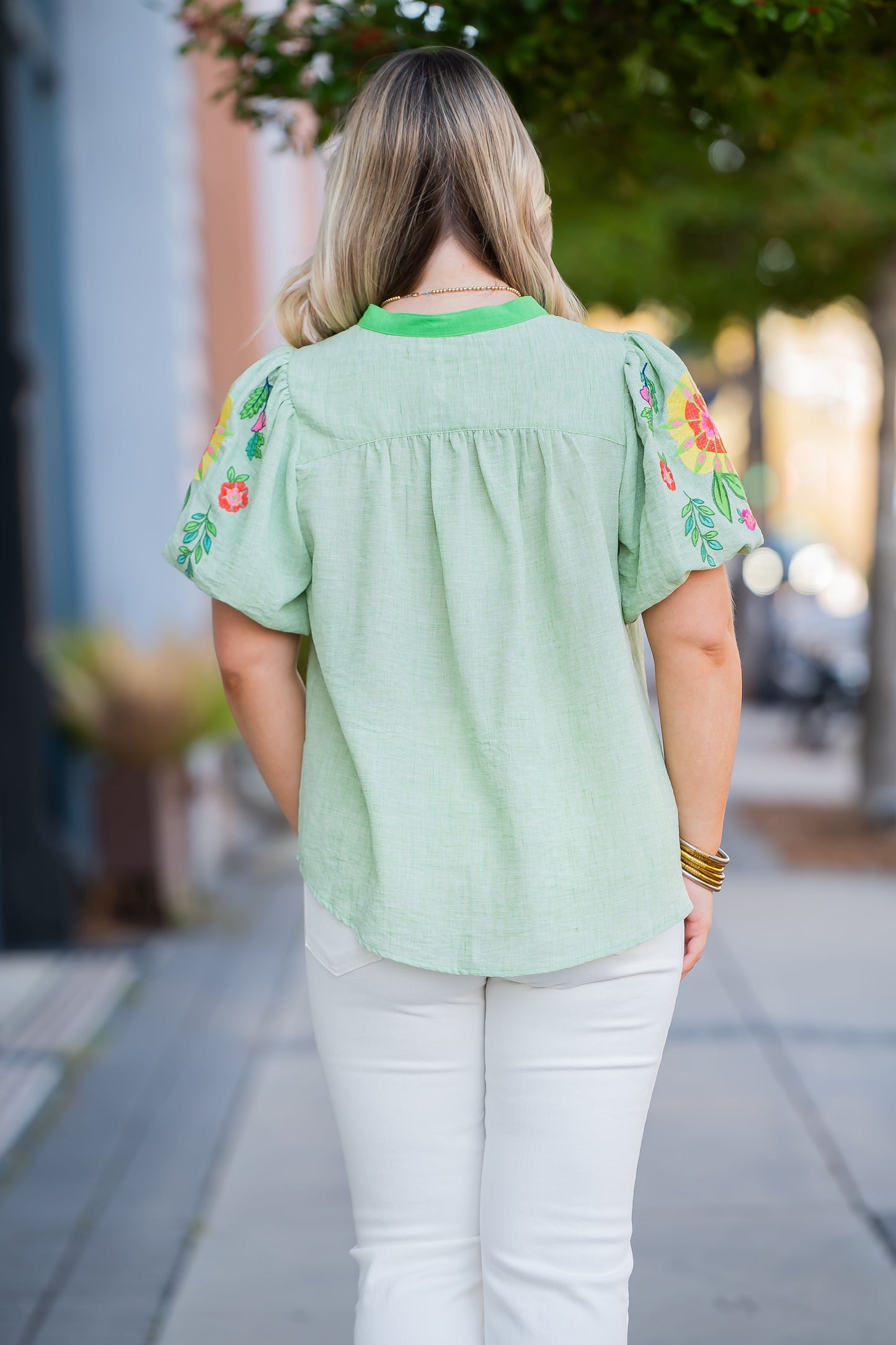 Mila Embroidered Puff Sleeve Top