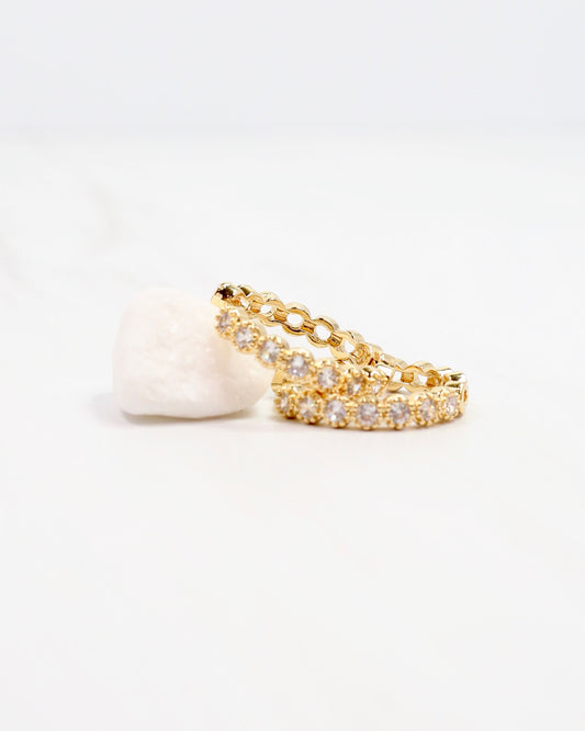 Heather CZ Hoop Earring Gold