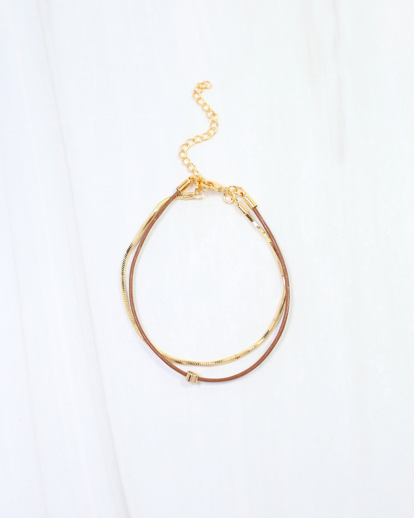 Paula Cord and Chain Bracelet Brown