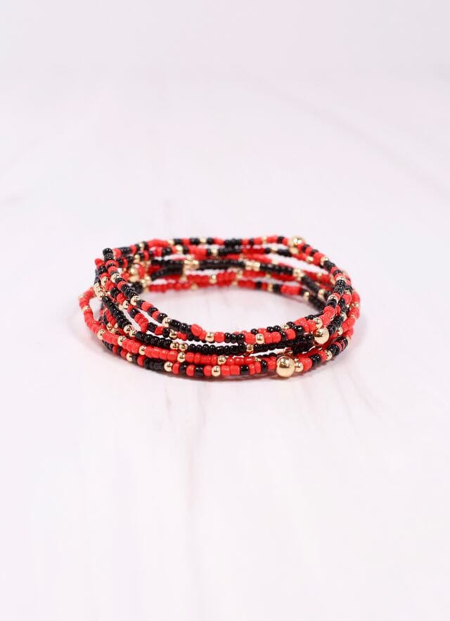 Karnes Bracelet Set BLACK & RED - Caroline Hill