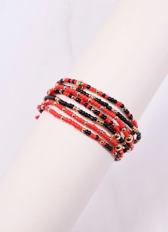 Karnes Bracelet Set BLACK & RED - Caroline Hill