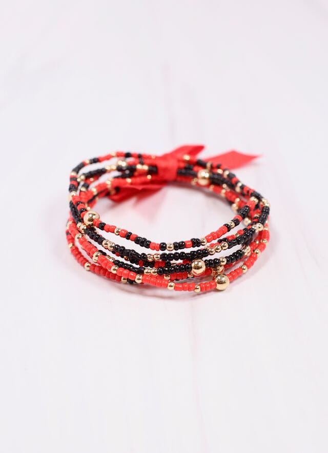 Karnes Bracelet Set BLACK & RED - Caroline Hill