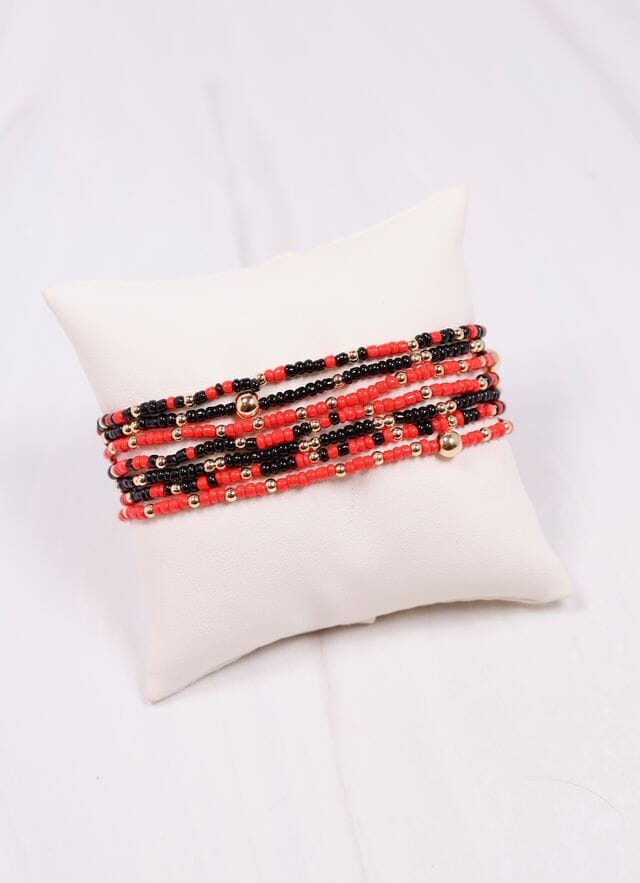 Karnes Bracelet Set BLACK & RED - Caroline Hill