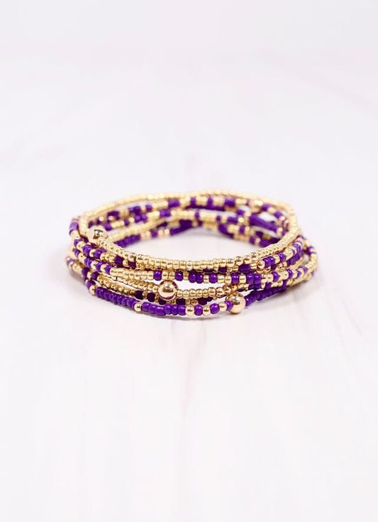 Karnes Bracelet Set PURPLE GOLD - Caroline Hill