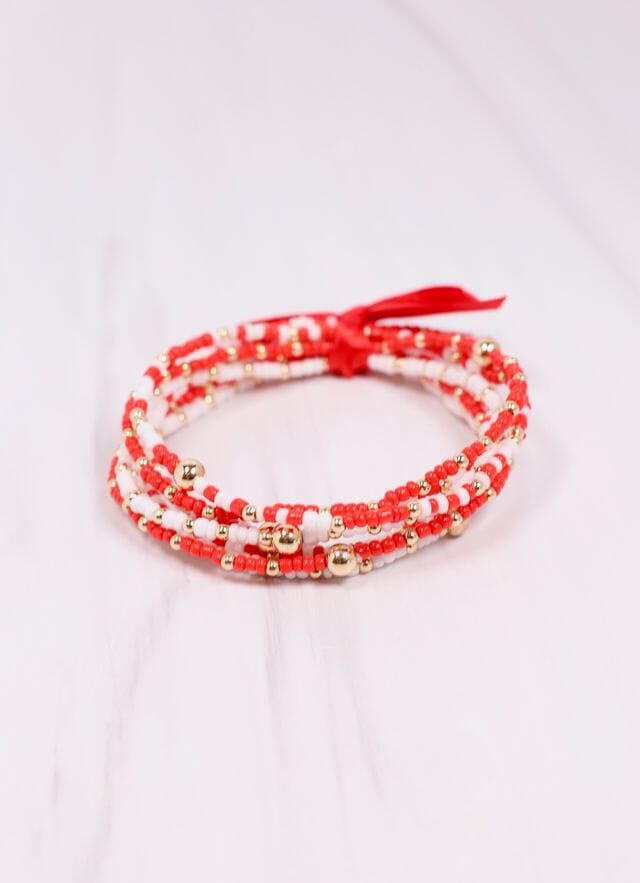 Karnes Bracelet Set RED WHITE - Caroline Hill