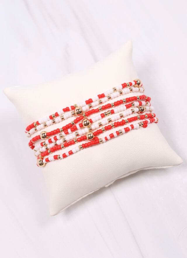 Karnes Bracelet Set RED WHITE - Caroline Hill