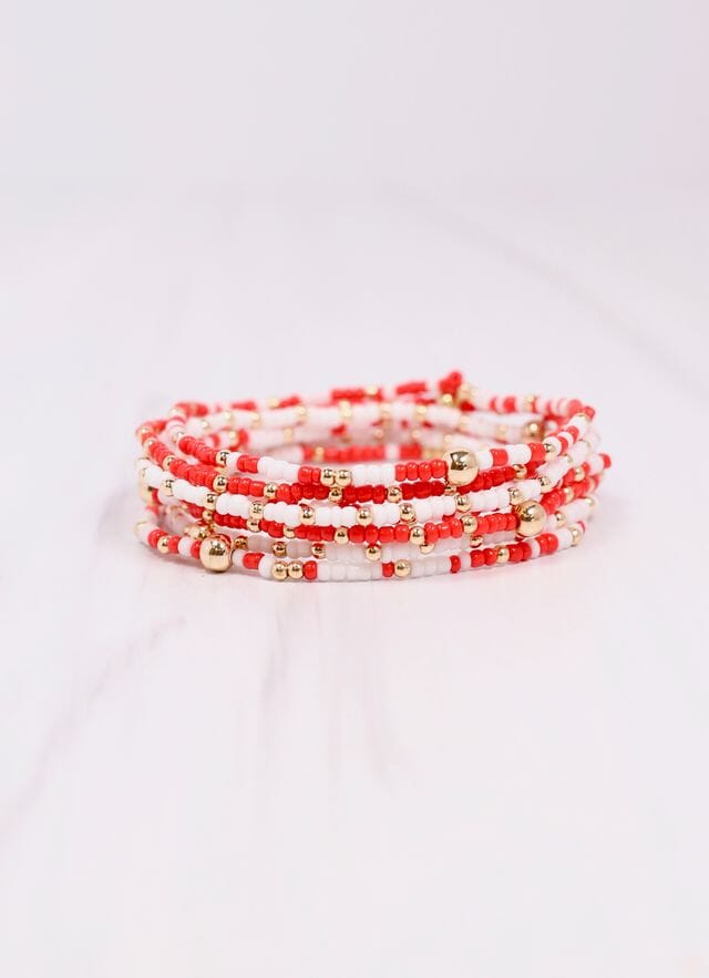 Karnes Bracelet Set RED WHITE - Caroline Hill