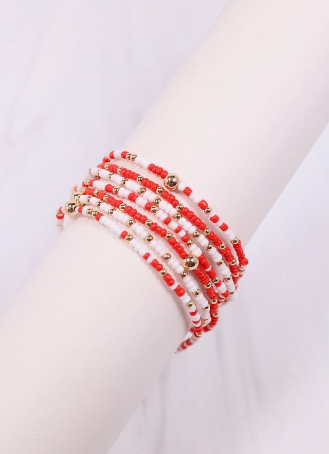 Karnes Bracelet Set RED WHITE - Caroline Hill