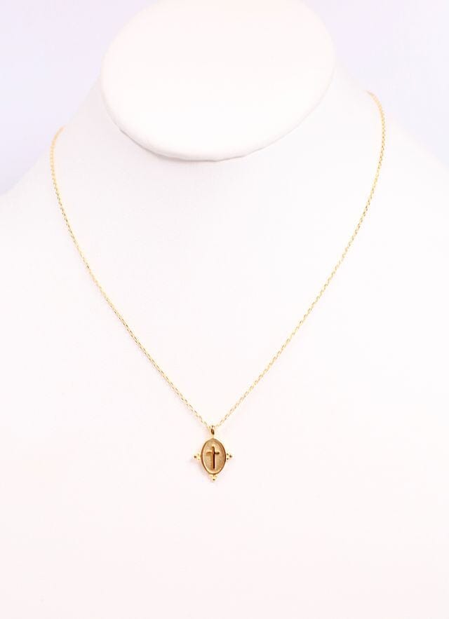 Katreena Cross Charm Necklace GOLD - Caroline Hill