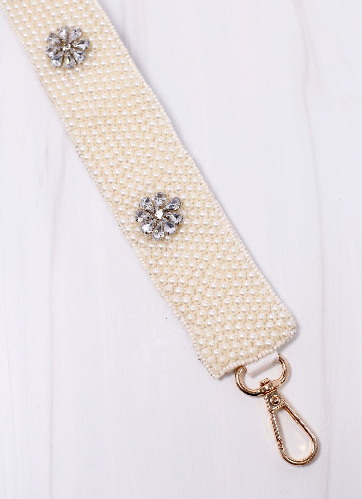 Kennedy Pearl and CZ Crossbody Strap IVORY - Caroline Hill