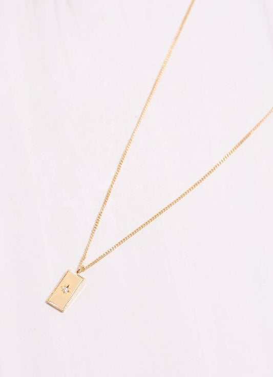 Kiersten Necklace with charm GOLD - Caroline Hill