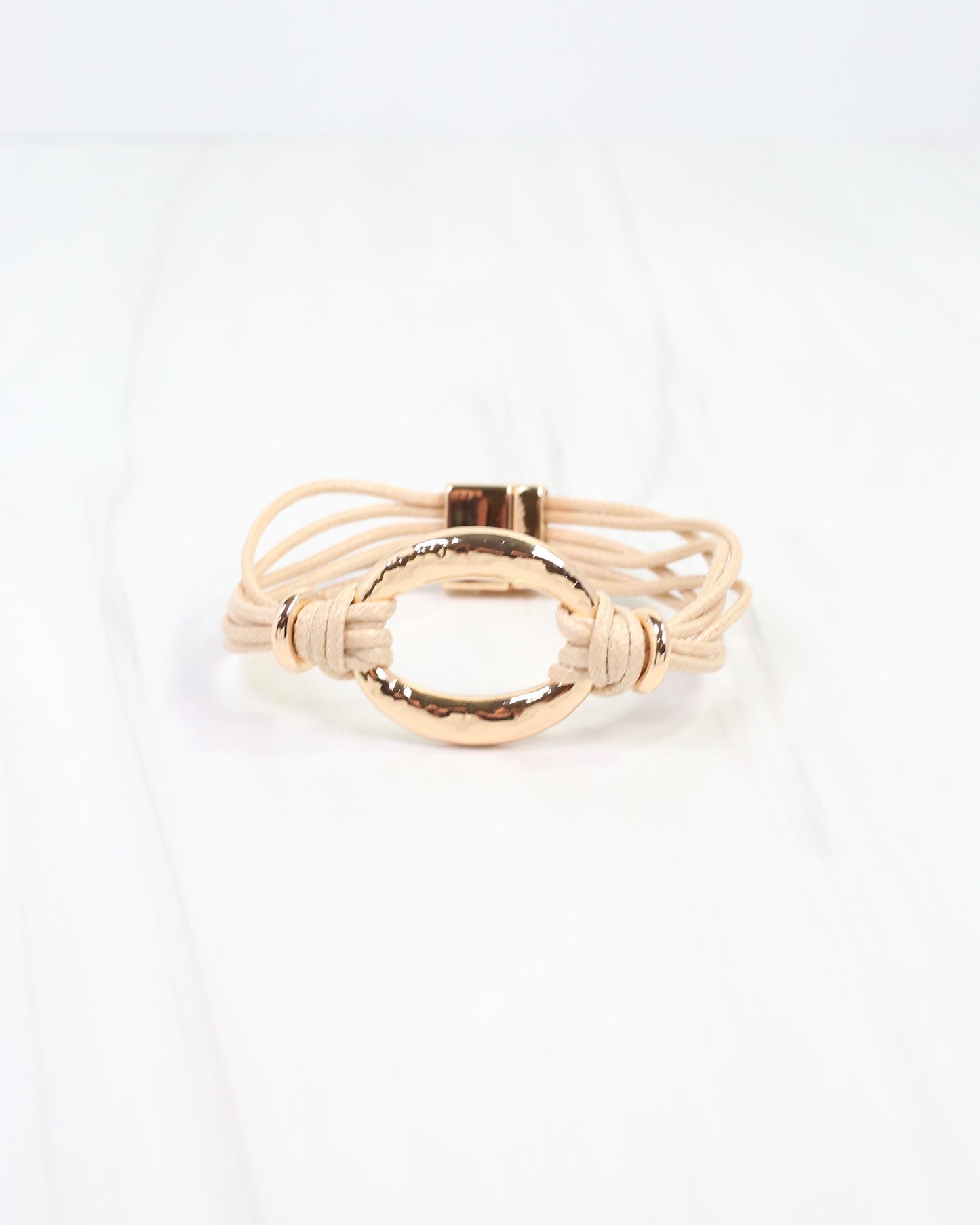 Westminster Gold Oval Corded Bracelet Ivory