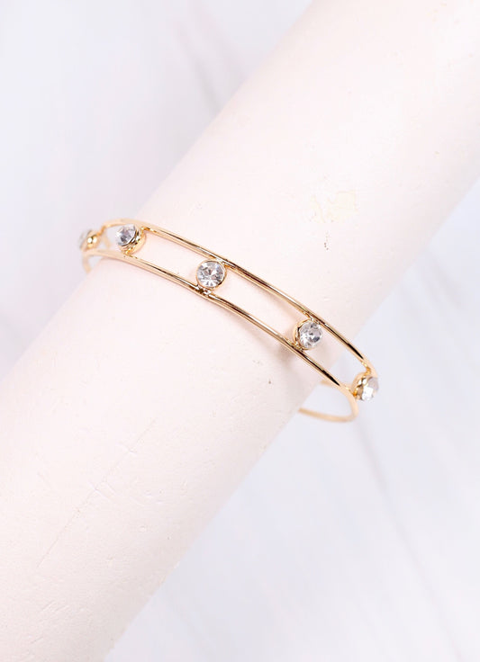 Knighton CZ Cuff Bracelet GOLD - Caroline Hill