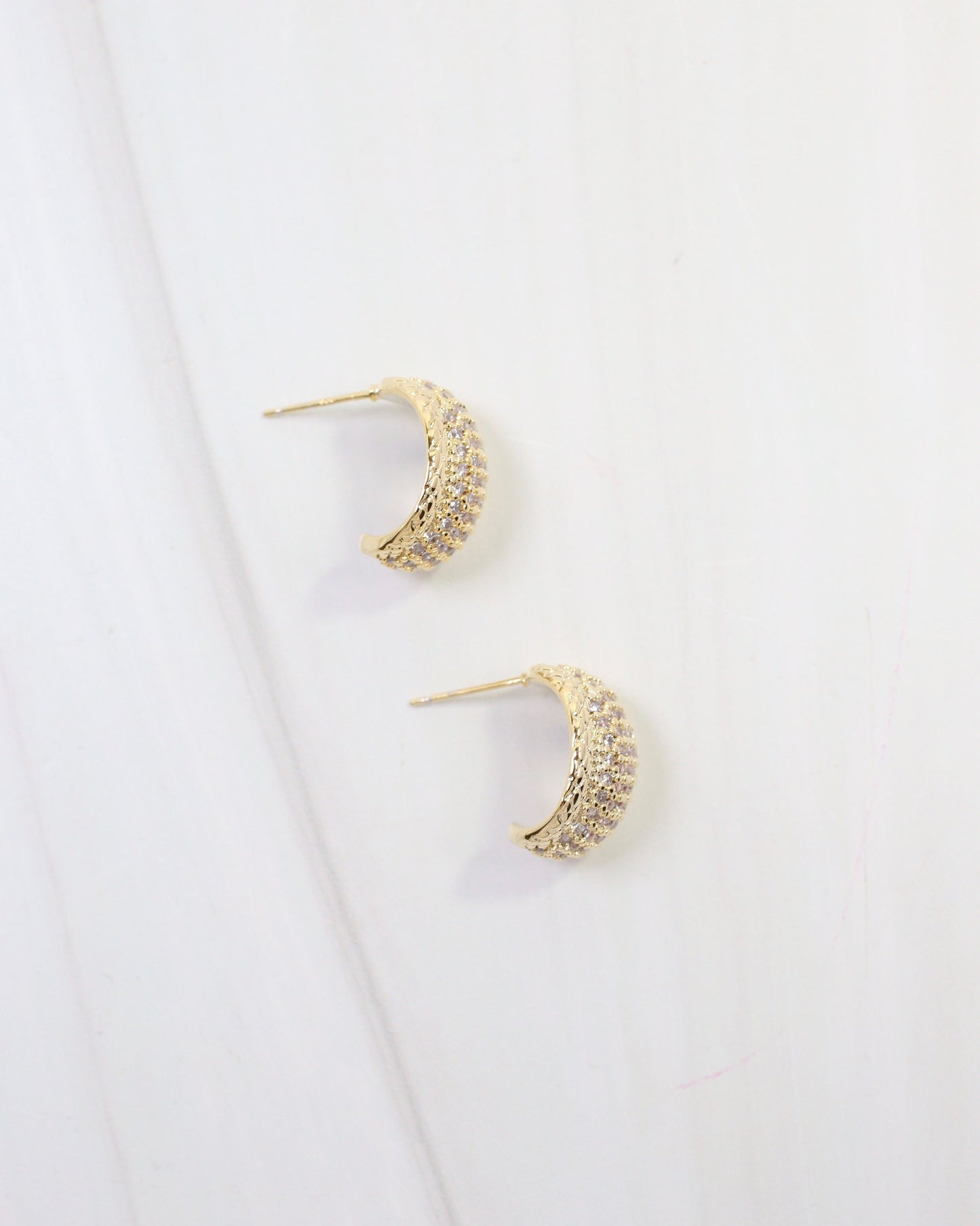 East Hampton Crystal Pave Earring Gold