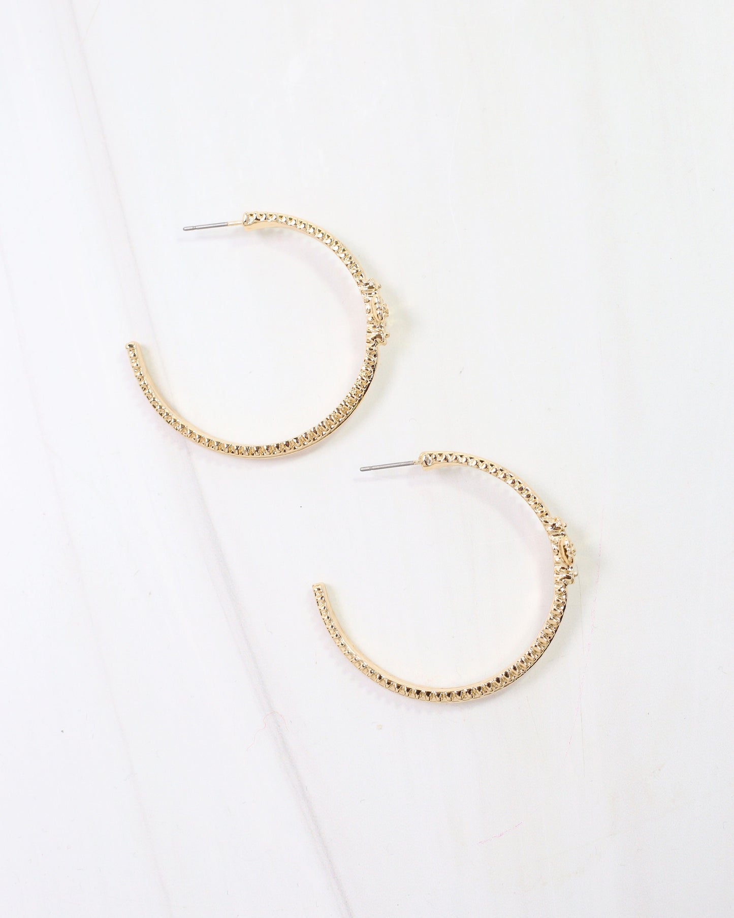 Mayfield Cross Hoop Earring Gold