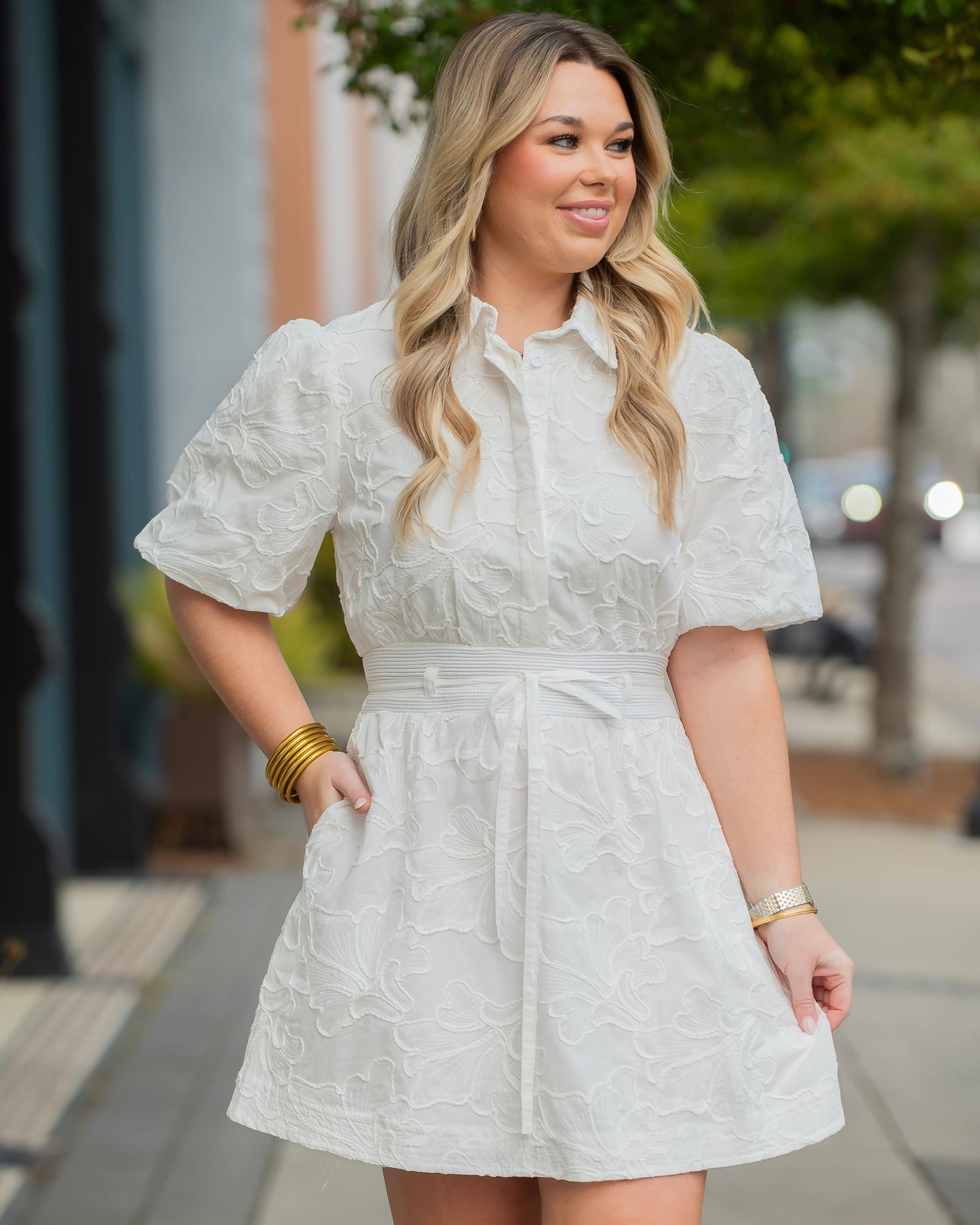 Aven Floral Embroidery Shirt Dress