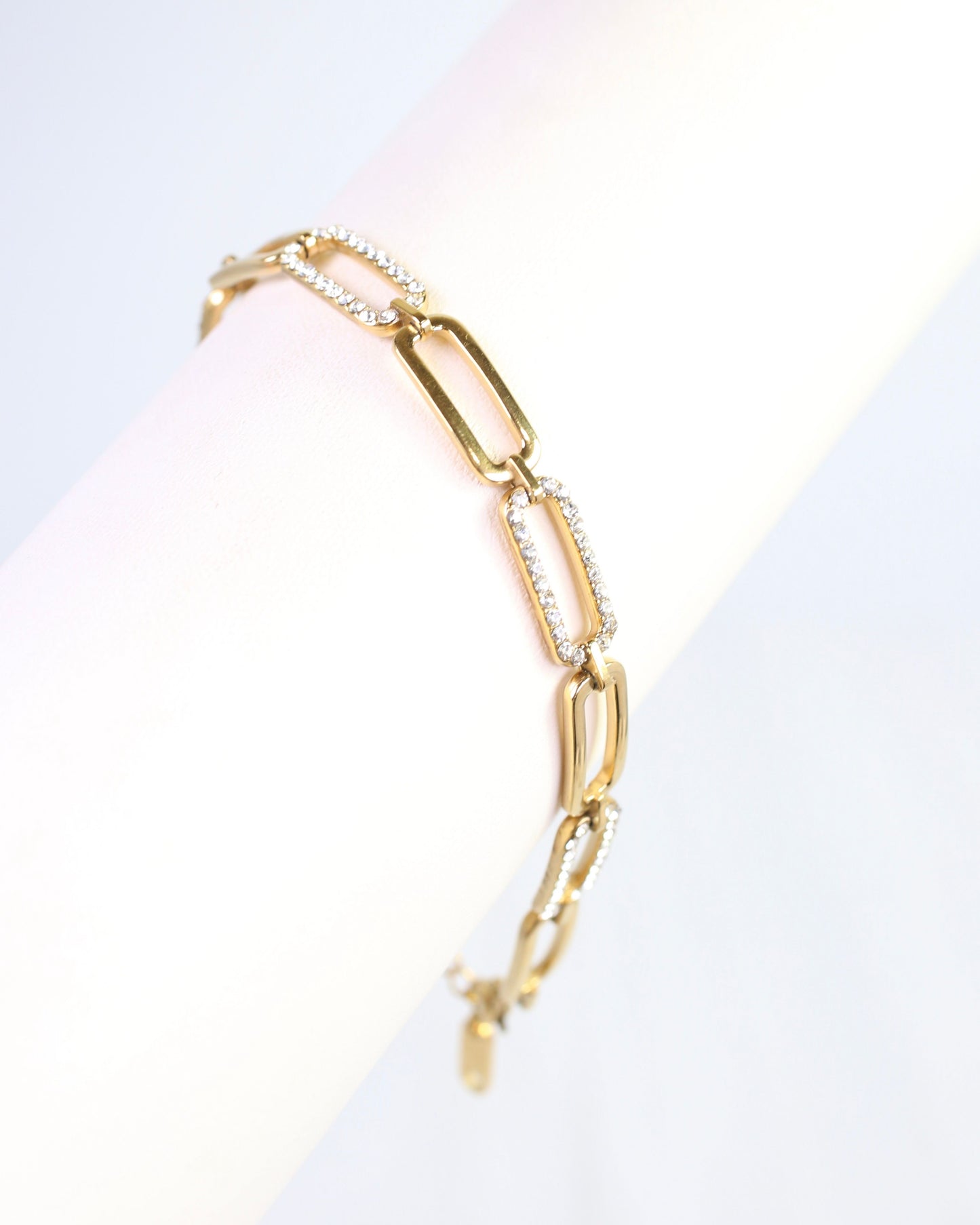 Danica CZ Pave Link Bracelet WP Gold