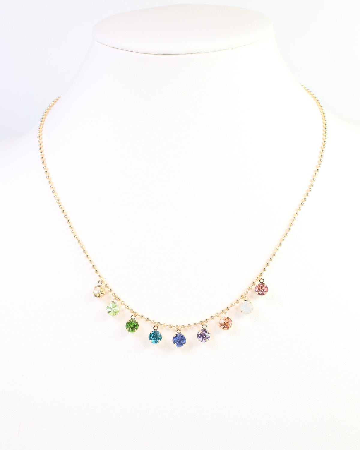 Dennison Delicate Crystal Necklace Lavender Multi