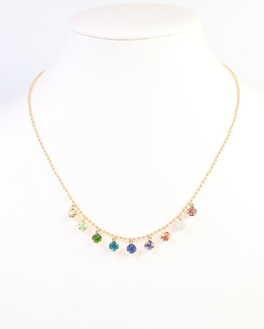 Dennison Delicate Crystal Necklace Lavender Multi