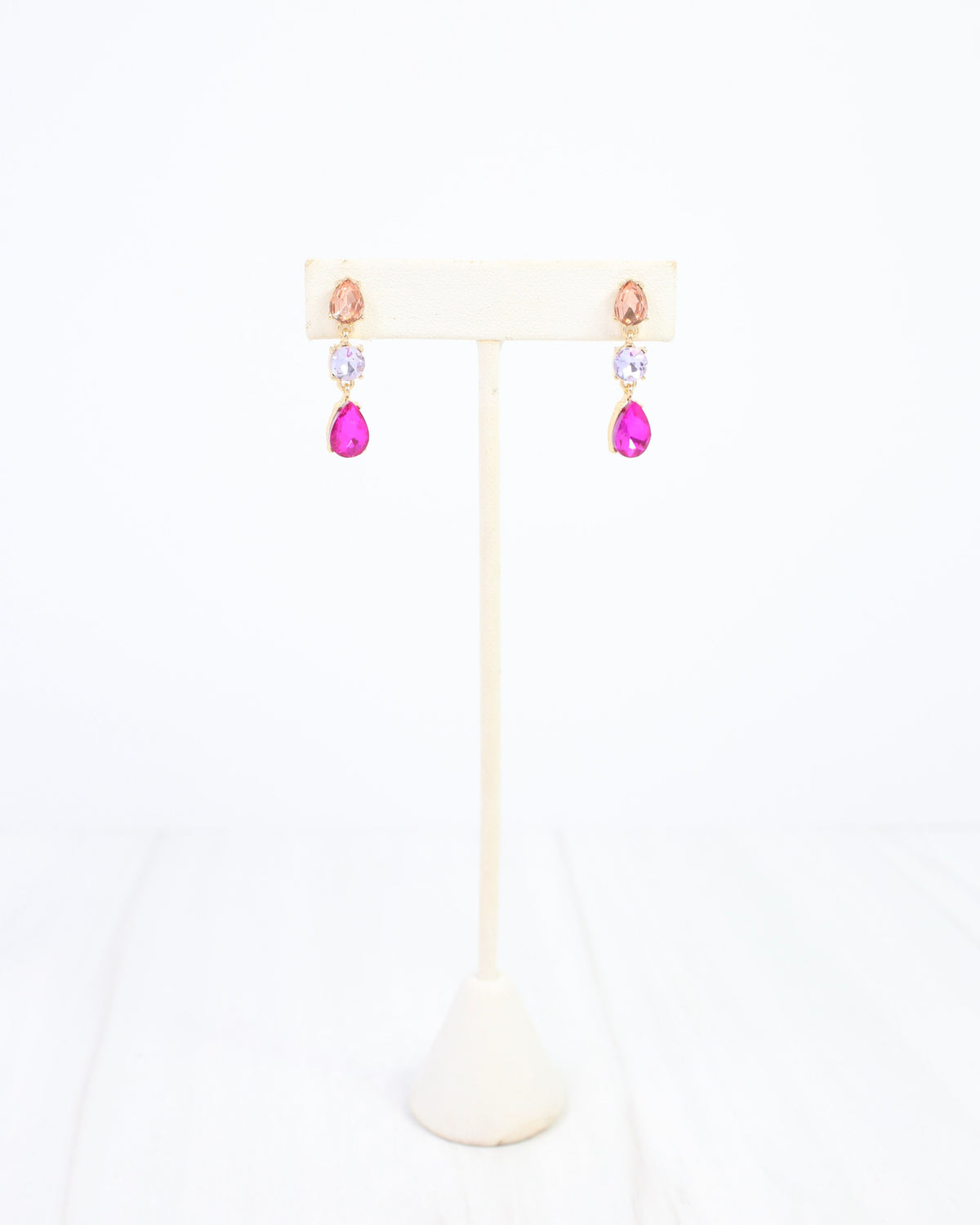 Darcy Crystal Drop Earring Pink Multi