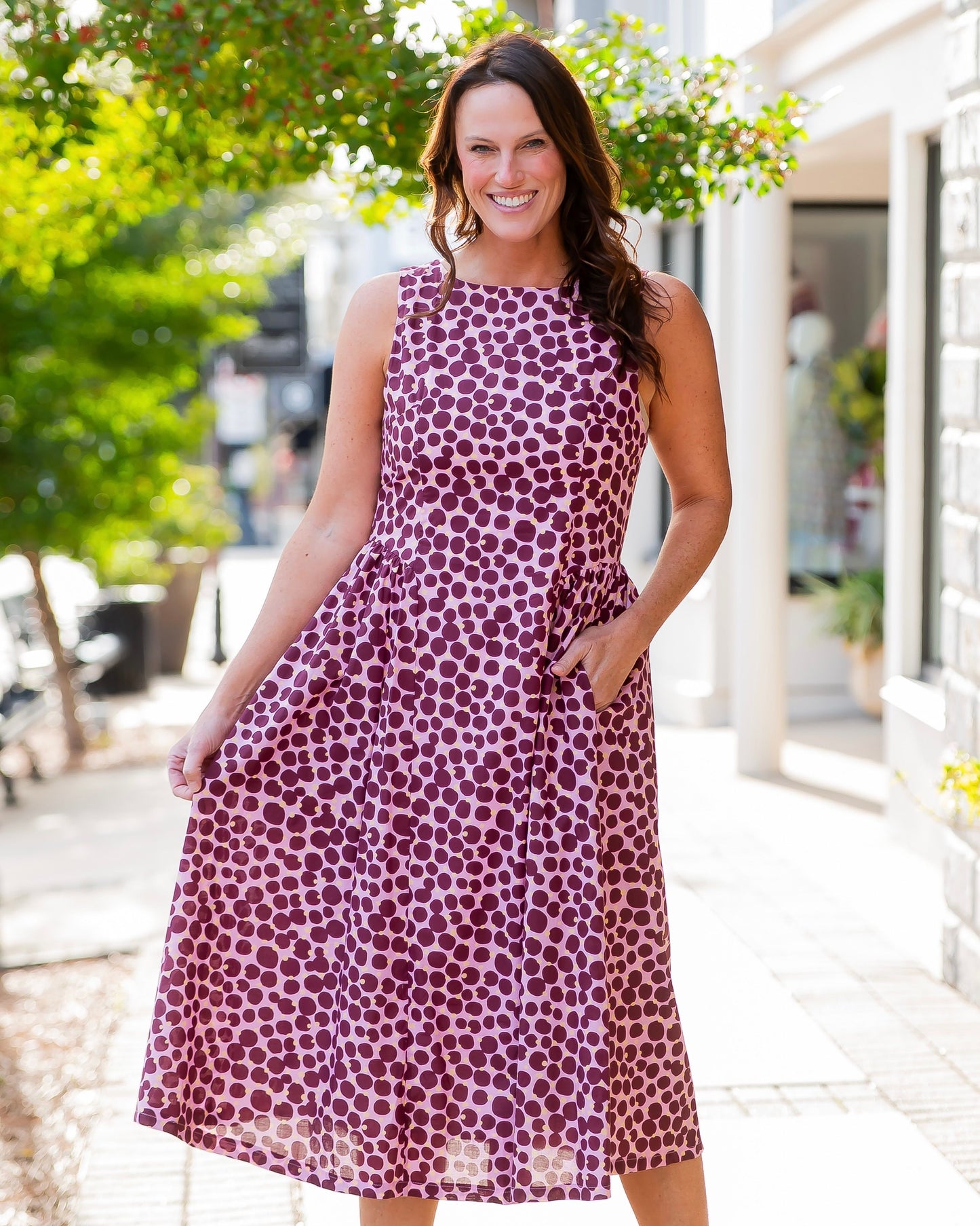 Juniper Sleeveless Polka Dot Dress