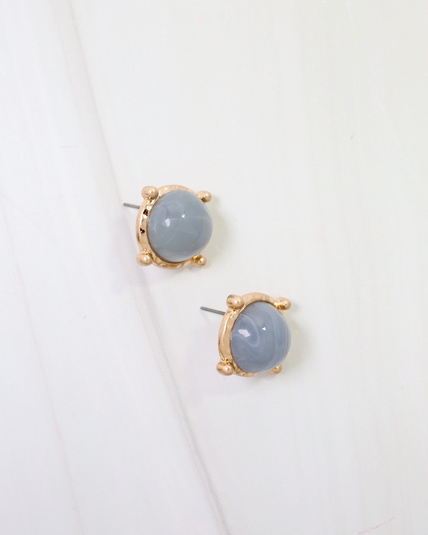 Florissant Round Post Earring Dusty Blue