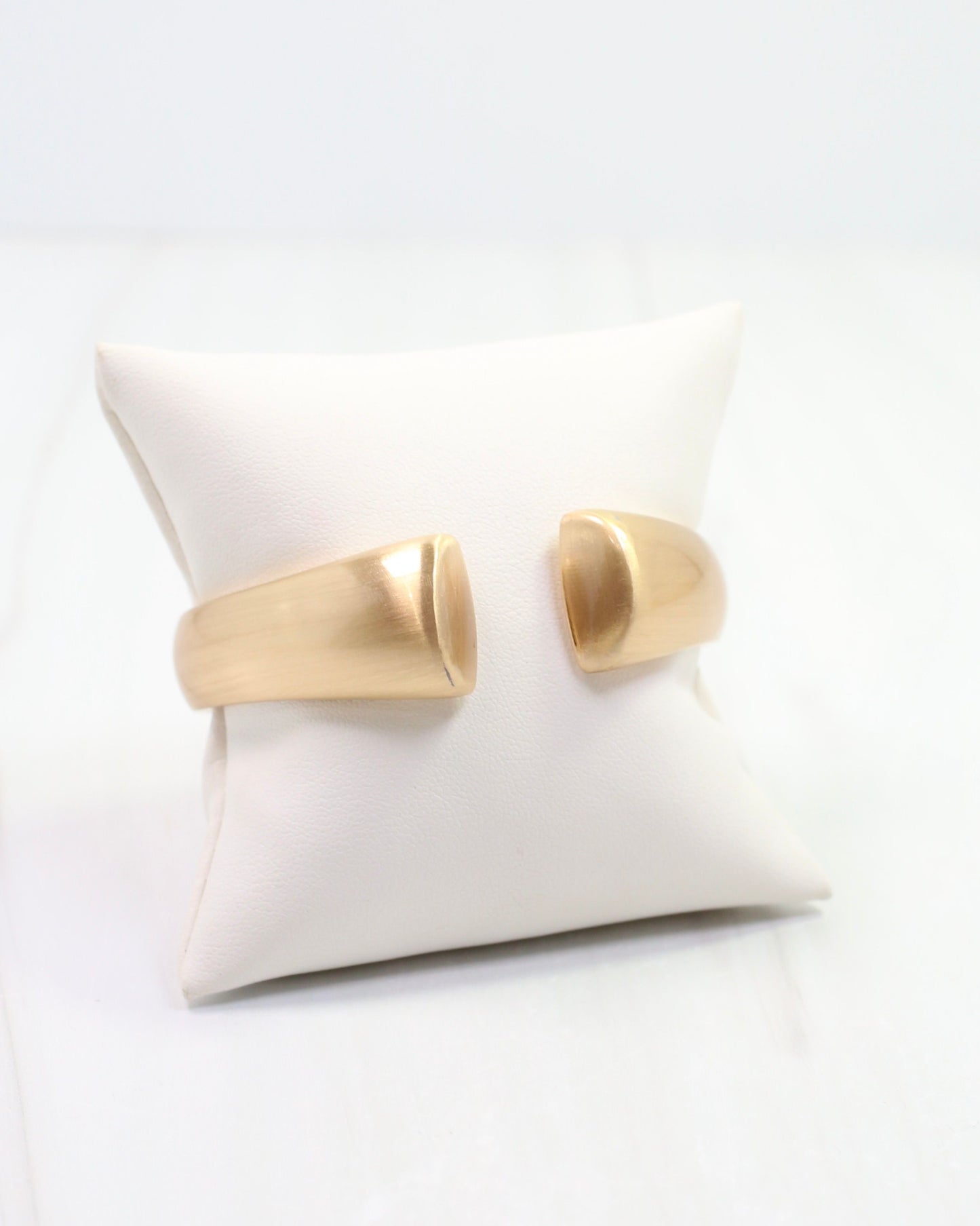 Hazel Hinged Bangle Bracelet Worn Gold
