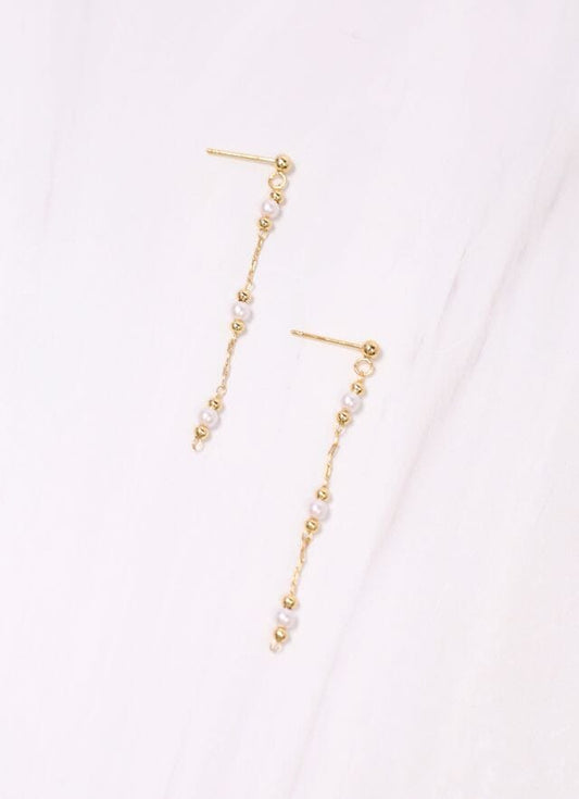 Lampert Pearl Drop Earring GOLD - Caroline Hill