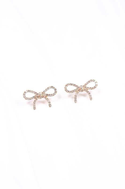 Laura May CZ Bow Earring GOLD - Caroline Hill