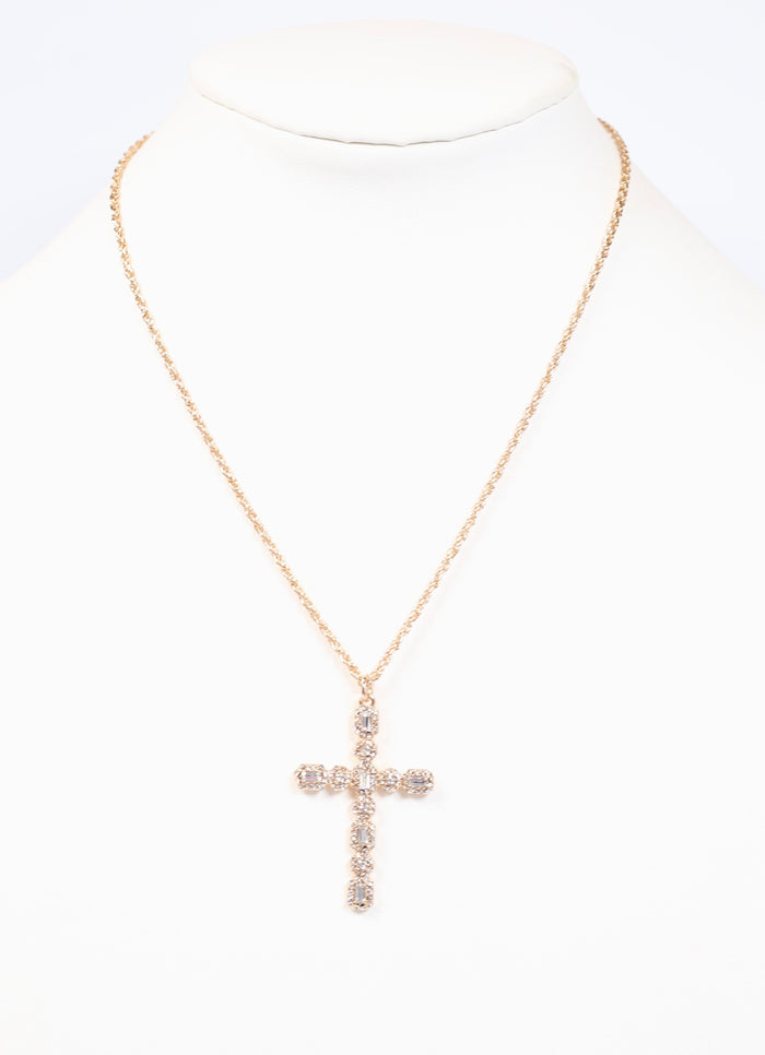 Lazarus Cross Necklace GOLD - Caroline Hill