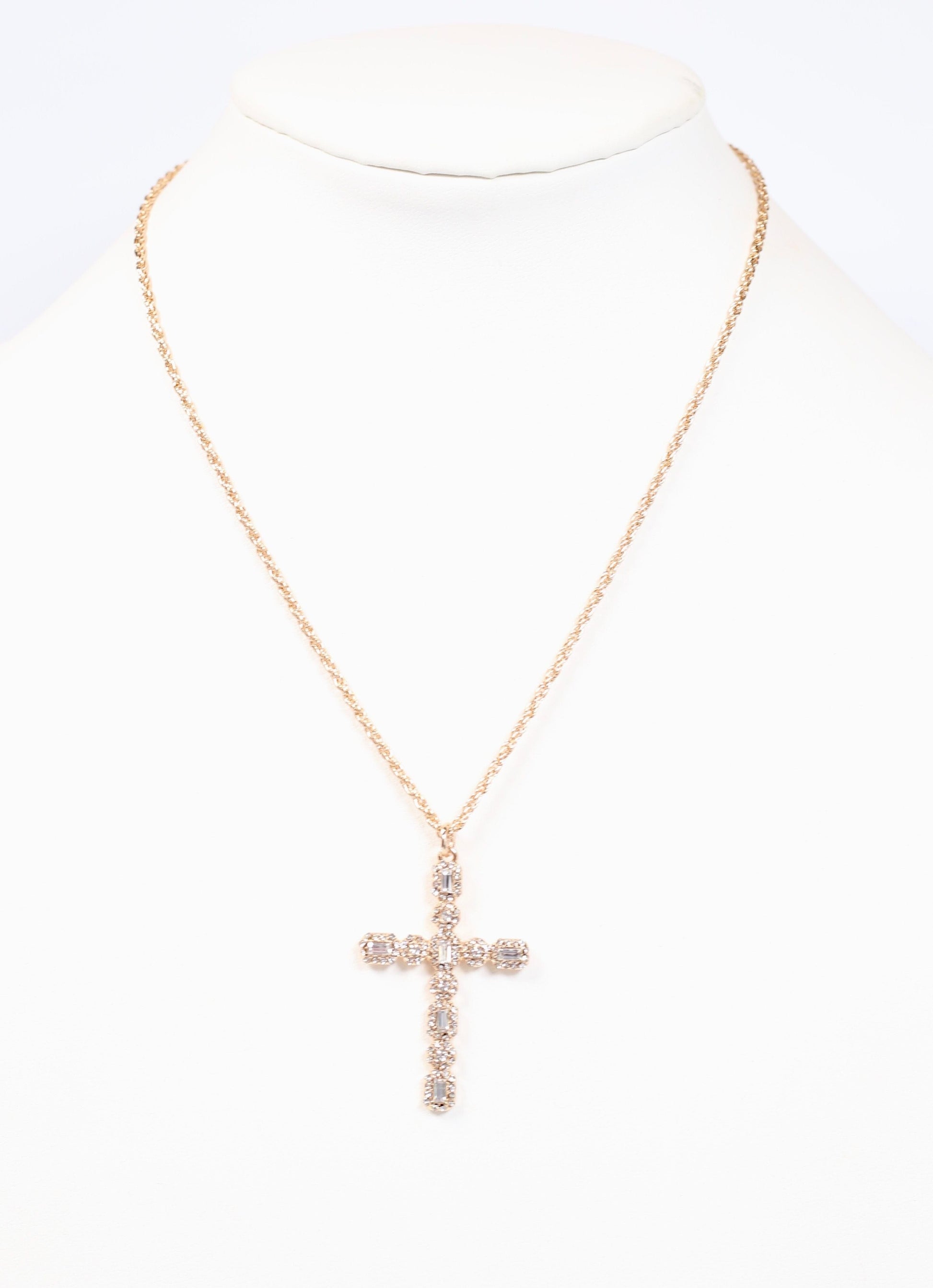 Lazarus Cross Necklace GOLD - Caroline Hill