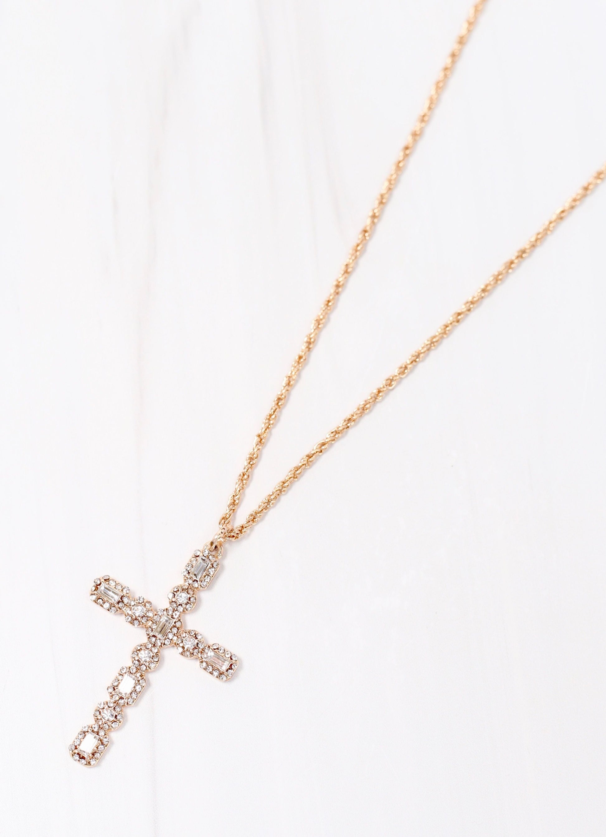 Lazarus Cross Necklace GOLD - Caroline Hill